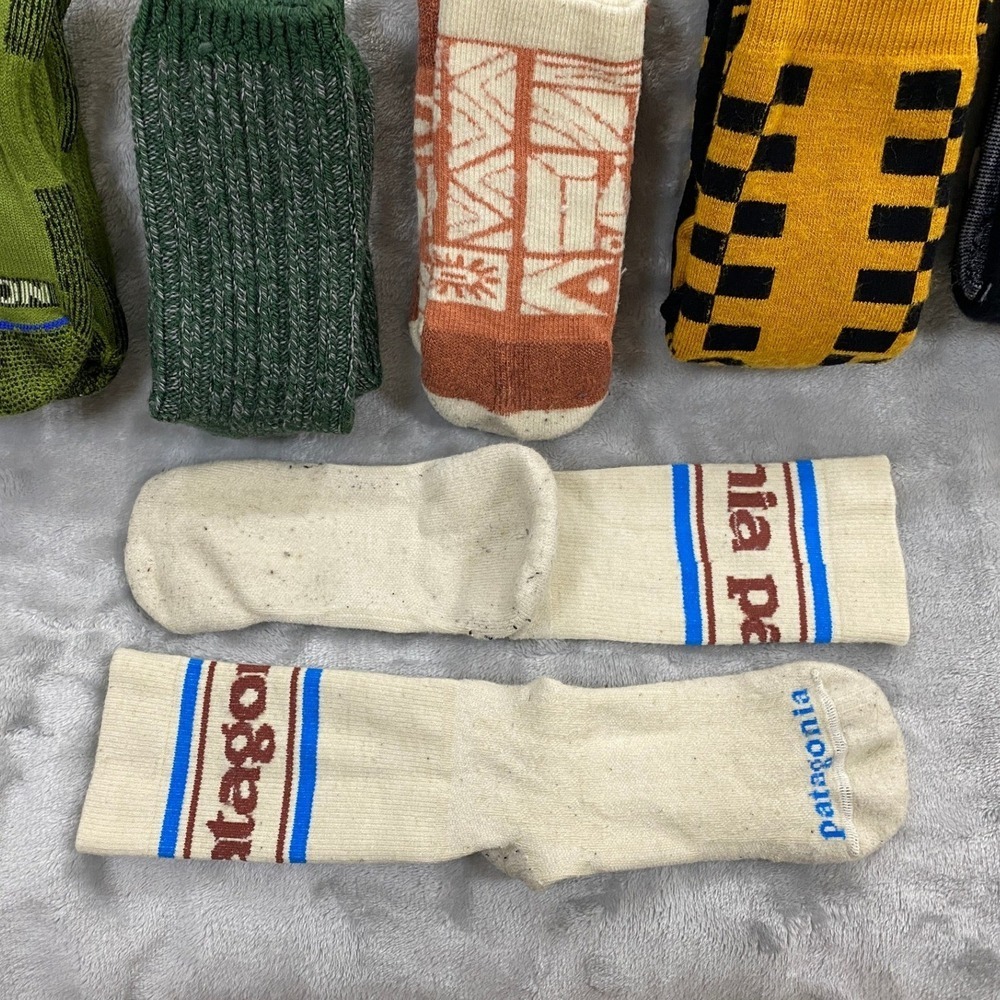 Bulk Lot 10 Pair Patagonia Burton Vans 100% Merino Wool Cushioned Socks Men 8-12 - Picture 6 of 10